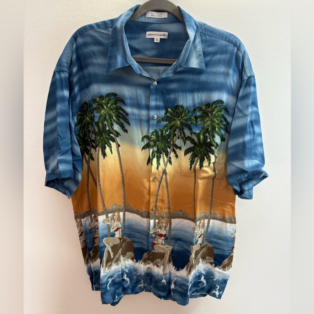 Pierre Cardin Bikini Girl Hawaiian Shirt XL
